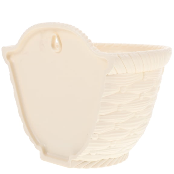 SOPOTUTU Elegant Beige Woven Hanging Wall Flower Basket Planter Set for Indoor Outdoor Decor