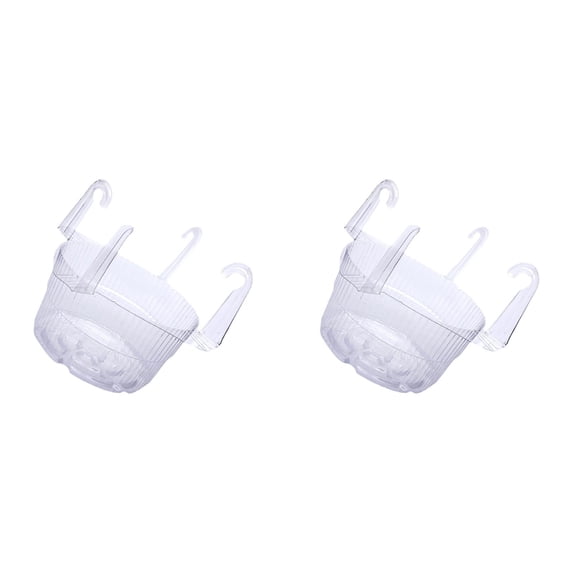 Hanging Plant Water Catcher Plastics Hanging Basket Drip Pans | Clear,Hanging Plant Tray Saucer with Built-in Hooks & Water Catcher for Indoor & Outdoor(2Pcs-6in)