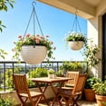 thumbnail image 1 of Hanging Planter Basket With Drainage Hole Removable Plug Flower Pot Weather Resistant Herb Container, Indoor Outdoor Garden Planter, For Balcony Window Patio Home Garden, 1 of 7