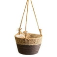 thumbnail image 1 of Hanging Planter Basket Seagrass Woven Plant Hangers Indoor Hanging Plant Holder Modern Storage Organizer Home Decor, Flower Basket Sundries Cosmetics Toys Storage Basket（Brown）, 1 of 7