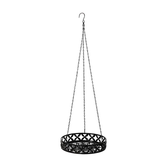 Hanging Planter With Chains, Metal Wire Hanging Basket for Indoor Outdoor Plants, Black Iron Openwork Twisted Chain Flower Pot Holder for Home Balcony Garden Decor