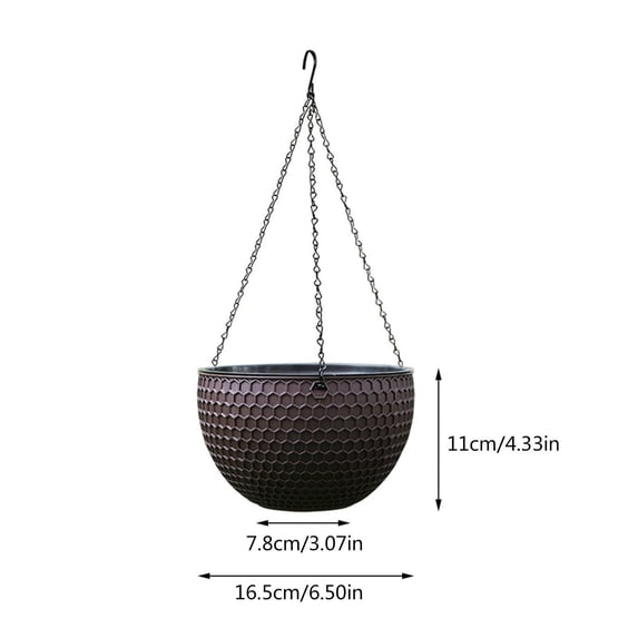Hanging Planter, Indoor Outdoor Plant Pot with Rustproof Chains, Garden Planter Pots with Drainage Holes