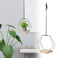 thumbnail image 1 of Hanging Planter for Indoor Plants, Hanging Planters for Indoor Plants Large Metal Plant Hanger Stand with Wood Base, Wall Planter Holder for Window Wall Ceiling Home Decor Accessories, 1 of 7