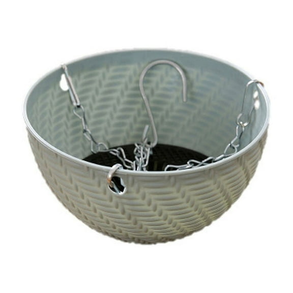Hanging Planter for Outdoor Plants, Hanging Basket, Black Metal Wire Flower Basket Pots with Hook Hanger Balcony Porch Farmhouse Country Style Garden Decor
