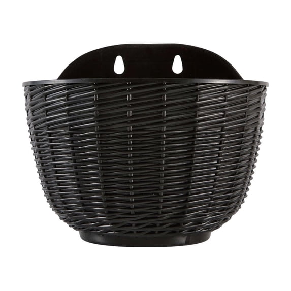Hanging Planter Pot Half Round Imitation Rattan European Style Wall Flowerpot Rustic Decorative Flower Basket Semicircle Plastic Plant Baskets Container Flower Pot