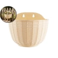 thumbnail image 1 of Hanging Planter Pot Half Round Imitation Rattan Wall Flowerpot Rustic Decorative Flower Basket Semicircle Plastic Plant Baskets Container Flower Pot with Drainage and Hooks, 1 of 6