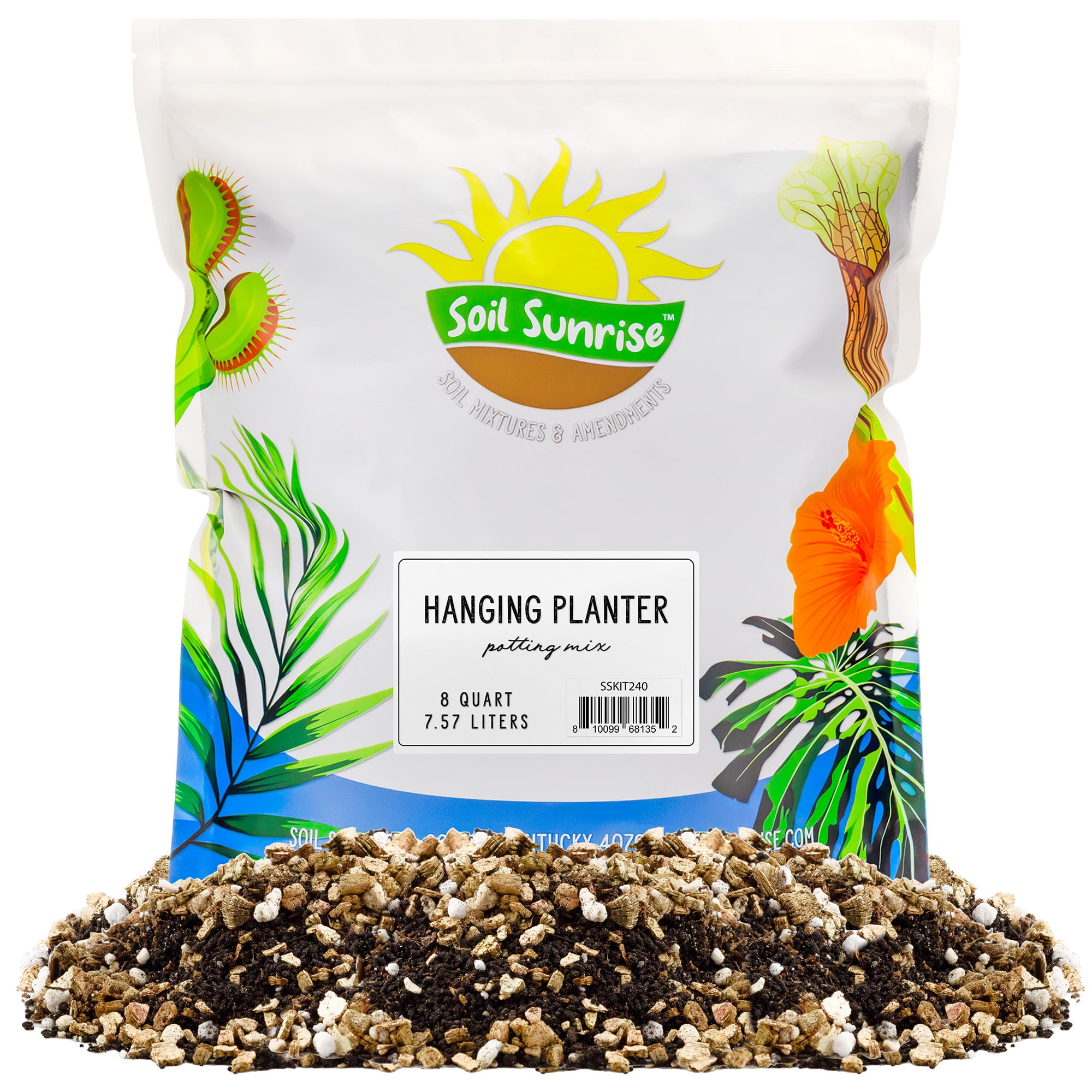 Soil Sunrise Hanging Planter Potting Mix (8 Quarts), for Indoor/Outdoor