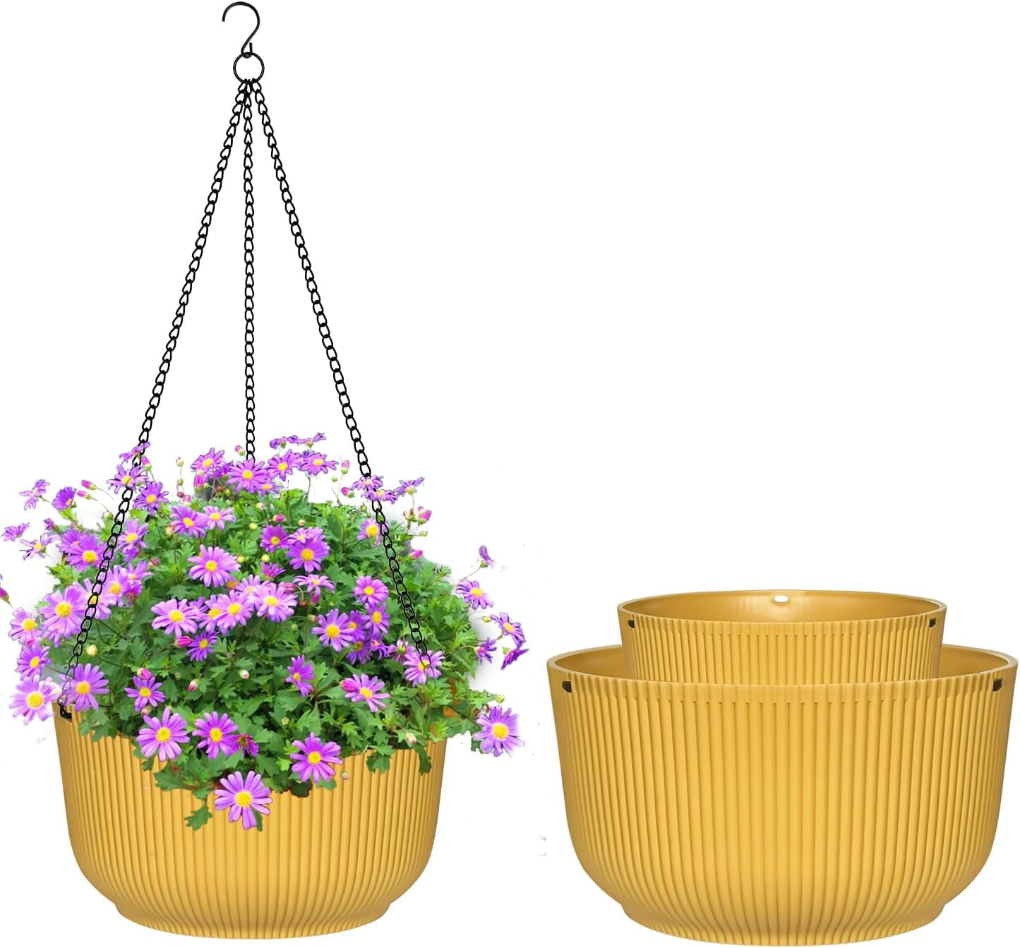 Hanging Planters 9/10/11 Inch for Indoor Plants, 3 Pack Plant Hanger ...