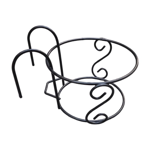 Hanging Planters Basket Plant Holder, Plant Iron Racks Fence Metal Potted Stand, Mounted Balcony Round Plant Baskets Shelf Container , for Indoor Outdoor Use