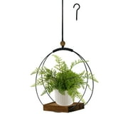 Hanging Planters for Indoor Plants, Black Plant Hanger Indoor with Sturdy Wood Base, Modern Boho Macrame Plant Hanger, Hanging Wall Ceiling Window Home Decor (Plants/Pots Not Included)