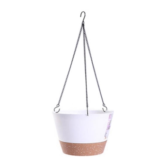 Hanging Planters for Outdoor Indoor Plants, 10 Inch Plastic Hanging Flower Pots for Outside, Outdoor Hanging Planter with Drainage Holes & Removable Saucer for Garden Home
