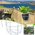 thumbnail image 1 of Hanging Planters for Railings, Rail Planter Hanging Baskets, Flower Pot Holders, Iron Plant Racks, Metal Fence Planter, Potted Stand, Mounted Balcony Plant Baskets Container, Garden Steel Pots, 1 of 6