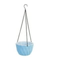 thumbnail image 1 of Hanging Planters, Self Watering Hanging Plant Pots, Plastic Flower Pot Containers, Indoor Outdoor Garden Planters, Blue Hanging Basket Planter, Metal Chain Drainage Tray Planter for Hanging Plants, 1 of 5