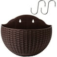 Hanging Planters Wall Mounted Flower Pot with 2 Hooks Plastic Planter