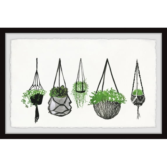 Hanging Plants III' Framed Painting Print - Multi-color