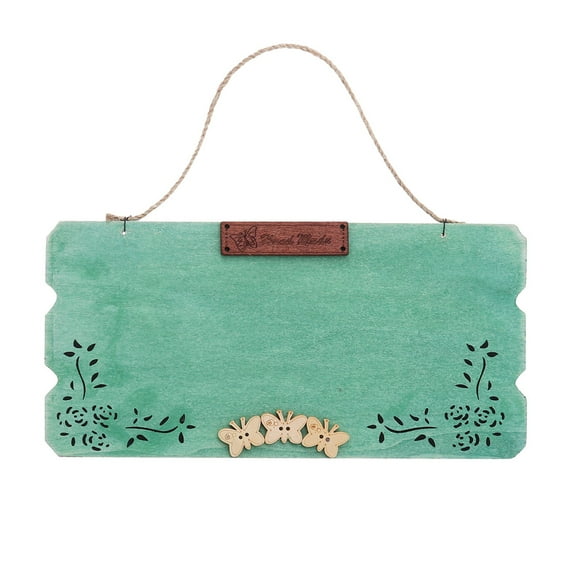 Green Hanging Plaque Blank Doorplate with Front Easel for Office Bar or Man Cave Decoration