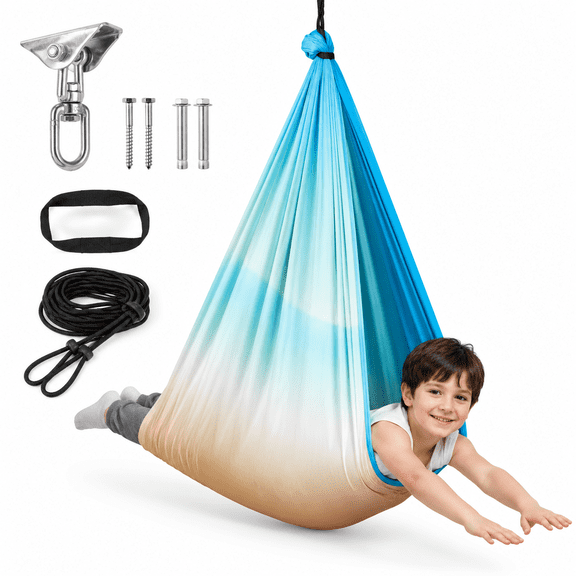 Hanging Pod Swing Chair with Beach Design for Indoor and Outdoor Use