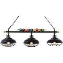Hanging Pool Table Lighting Fixtures Billiard Ceiling Lamp Real Billiard Ball Design Pendant Lamp with Metal Shades for Game Room Beer Party Pool Table Man Cave (3 Lights Billiard Room Light)
