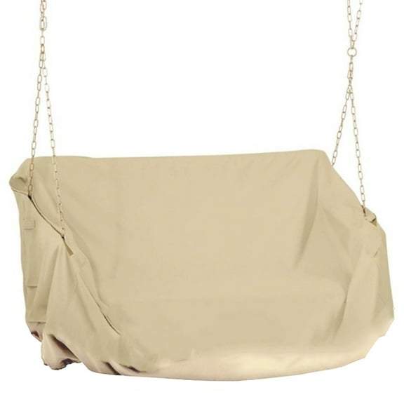 Hanging Porch Swing Cover 210D Waterproof Outdoor Hanging Swing Cover for Patio Garden Hanging Swing Chair 56 Lx32 Wx25 H, Beige