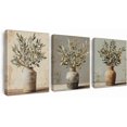 thumbnail image 1 of Hanging Poster Canvas Wall Art,Set of 3 Vintage Olive Branch Canvas Prints Rustic Botanical Art for Living Room Bedroom Office Decor Gift for Housewarming Wedding and Holidays, 1 of 6