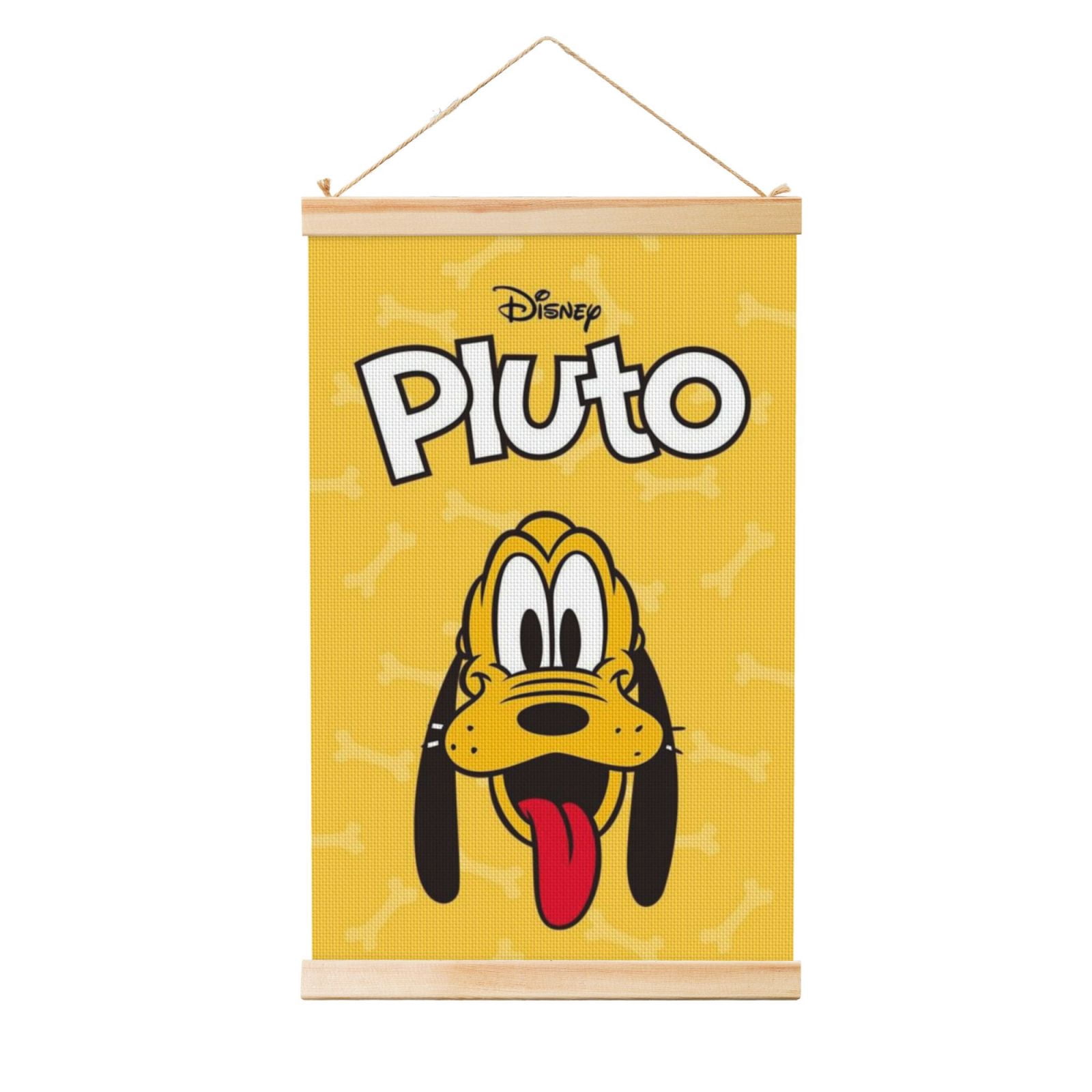 Hanging Poster Pluto Wall Canvas Artwork With Wooden Frame Scroll ...