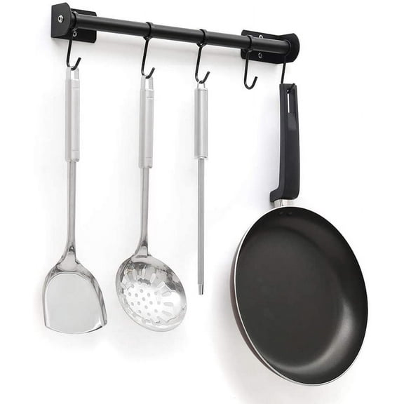 Oumilen Hanging Pot Bar Rack Wall Mounted Lid Holder Kitchen Utensils Hanger 5 S Hooks