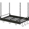 thumbnail image 1 of Hanging Pot Rack, 24x13 Inches Pot Hangers for Kitchen, Pan Hanging Rack with 12 S-Shaped Hooks, Vintage Ceiling Mounted Pan Holder for Cookware Storage, Charcoal Grey, 1 of 15