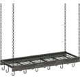 thumbnail image 1 of Hanging Pot Rack, 35.4" L x 13" W Ceiling Pot Hanger, Industrial Style Pot Rack, Wall Mounted Pot Hanger for Kitchen, Pot and Pan Hanging Rack, with Hooks, Charcoal Black and Black, 1 of 15