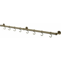 Hanging Pot Rack Hanger: 39.4 Inch Stainless Steel Pot and Pan Hanger Pot Rack Wall Mounted Hanging Pots and Pans Rack Pot Hangers for Kitchen Wall Kitchen Rail with Hooks (Antique Brass)