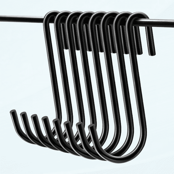 Hanging Pot Racks For Kitchen Ceiling Wall-Mounted Pan Hanger 3-DIY Cookware Organizer Multi-Purpose Holder With Chains and Hooks (S-hook)