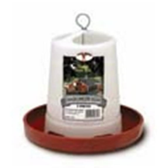 Hanging Poultry Feeder White Red 3 Pound - PHF3
