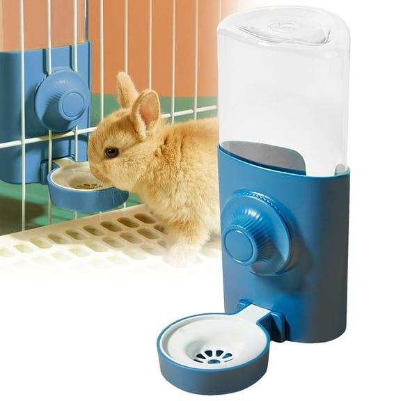 Hanging Rabbit Water Bottle Cage, 602ml Guinea Pig Water Bottle Dispenser, Automatic Small Pet Cage Water Feeder for Bunny Chinchilla Hamster Hedgehog Ferret Rat Gerbil Small Animal (Blue)