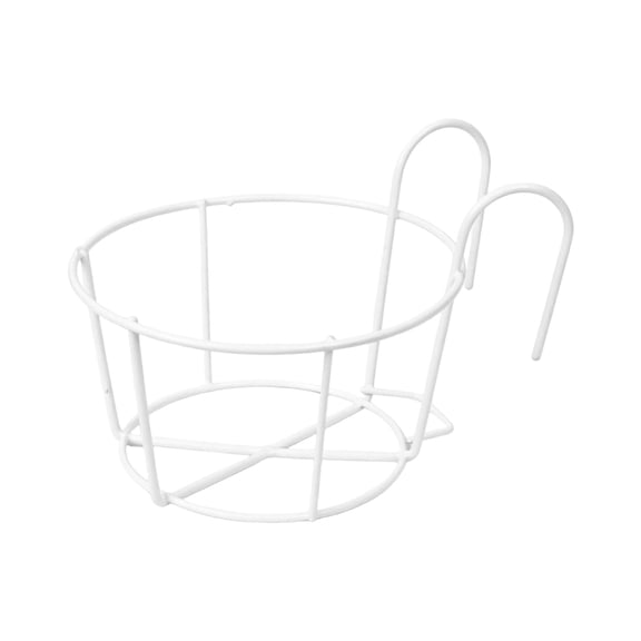 Hanging Railing Planter 1 Pack, Flower Pot Holder Plant Iron Rack Fence Metal Potted Stand for Balcony, Round Plant Basket Shelf Container Box for Indoor and Outdoor Use, Garden Pot Holder, 9.45"