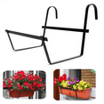 thumbnail image 1 of Hanging Railing Planters, Balcony Planter, Topboutique Railing Flower Box Holder,Heavy-Duty Iron Art Rack Fence Shelf Container for Balcony,Garden,Patio, Indoor and Outdoor (Black), 1 of 7