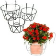 thumbnail image 1 of Hanging Railing Planters Flower Pot Holders Plant Iron Racks Fence Metal Potted Stand Mounted Balcony Round Plant Baskets Shelf Container Box for Indoor&Outdoor Use, 1 of 8