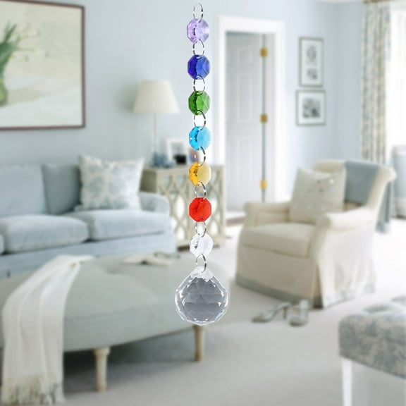 Hanging Rainbow Catcher,Hanging Pendant Window Handmade Rainbow Crystal Prisms Ball Chandelier Lamp Xmas Decor, Decorative Pendant