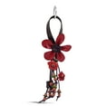 thumbnail image 1 of Hanging Red Bouquet of Leather Flowers & Wood Accented Keychain, 1 of 5