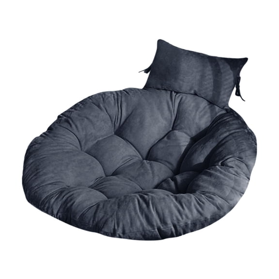 Hanging Rocking Chair Cushion with Pillow Diameter 105cm Multifunctional Garden Chair Mat for Courtyard and Bedroom Accessory Dark Gray