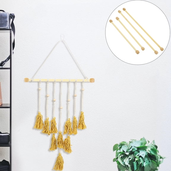 NIAIZEK Bamboo Tapestry Rods Ivory for DIY Use, Smooth Surface, Set of 4Pcs