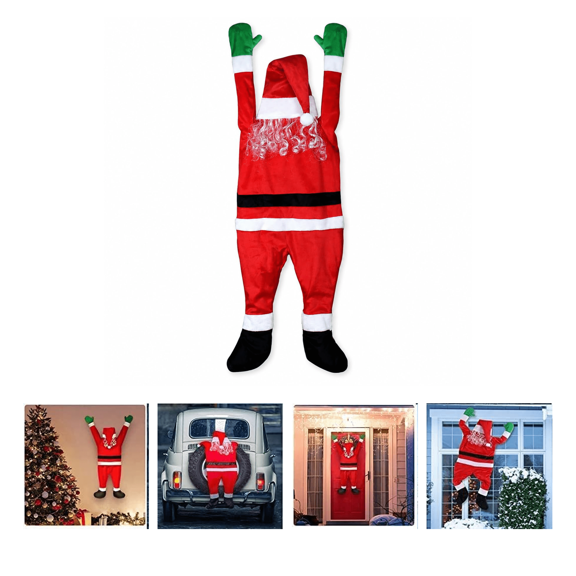 Plus Size Entry Hanging Santa Claus Outdoor Decorations, Life Size Christmas Decor ...