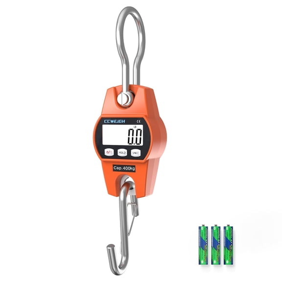 Hanging Scale Handheld 880lb/400kg Crane Luggage Scale,with ABS Plastic case & Big LCD Display, Portable Digital Mini Fishing Scale,for Gym,Hunting,Travelling
