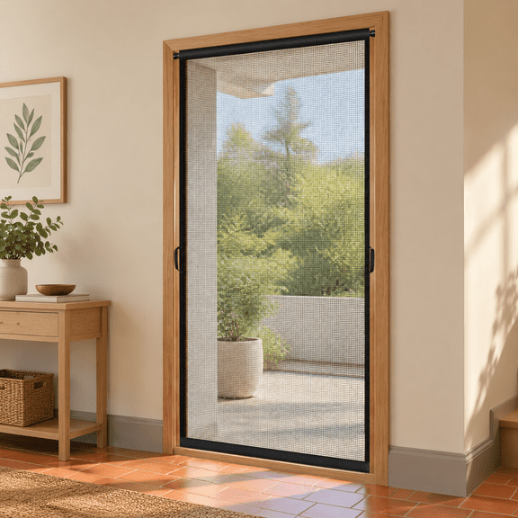Hanging Screen Door Fits 38"x82" (curtain Size 40''x83'') Gray