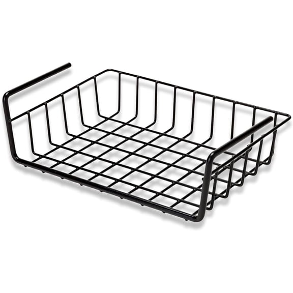 Hanging Shelf Document Basket, 76012 - Coated Wire Basket Maximizes Storage for Documents, Gun Accessories, & Ammo - Easy Access Under Shelf Storage for Gun Safes - Holds Up to 40 Pounds