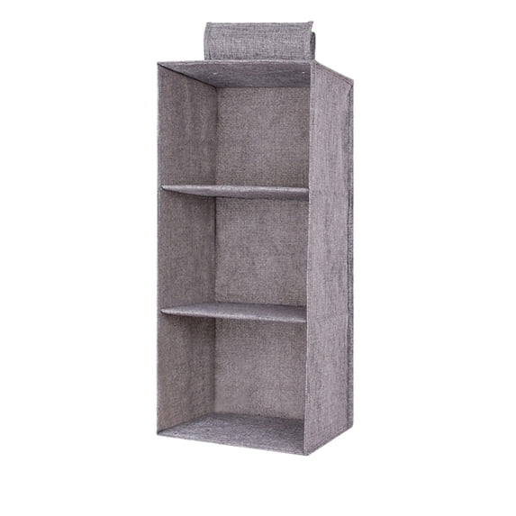 Hanging Shelf Organizer, Foldable Storage Solution, Space-Saving Hanging Storage Shelves, Portable Closet Organizer for Kids' Clothing (Gray)