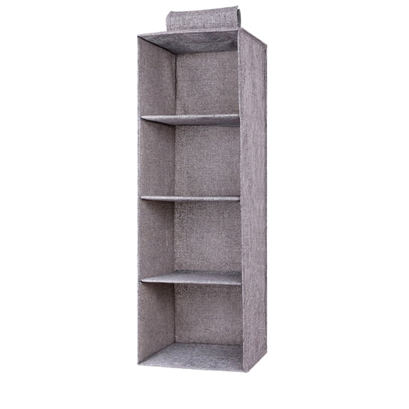Hanging Shelf Organizer, Foldable Storage Solution, Space-Saving Hanging Storage Shelves, Portable Closet Organizer for Kids' Clothing (Gray)
