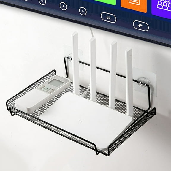 Hanging Shelf for WiFi Router Storage Box/TV Set Box Shelf Wall Hanging Plug Board Bracket Cable Storage Organizer