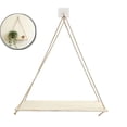 thumbnail image 1 of Hanging Shelves for Wall Wooden Floating Shelves Plant Shelf Macrame Rope Triangle Shelf, Boho Dorm Living Room Bedroom Decor, 1 of 6