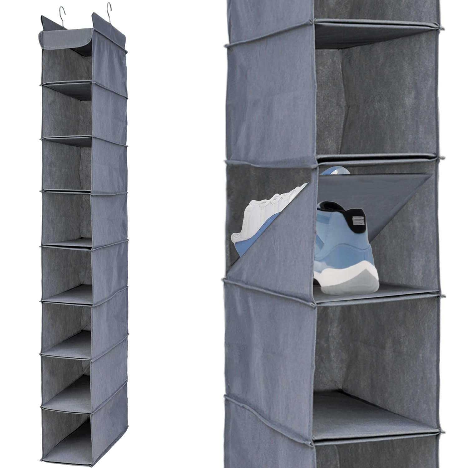 Hanging Shoe Organizer for Closet, Space Efficient Double Capacity ...