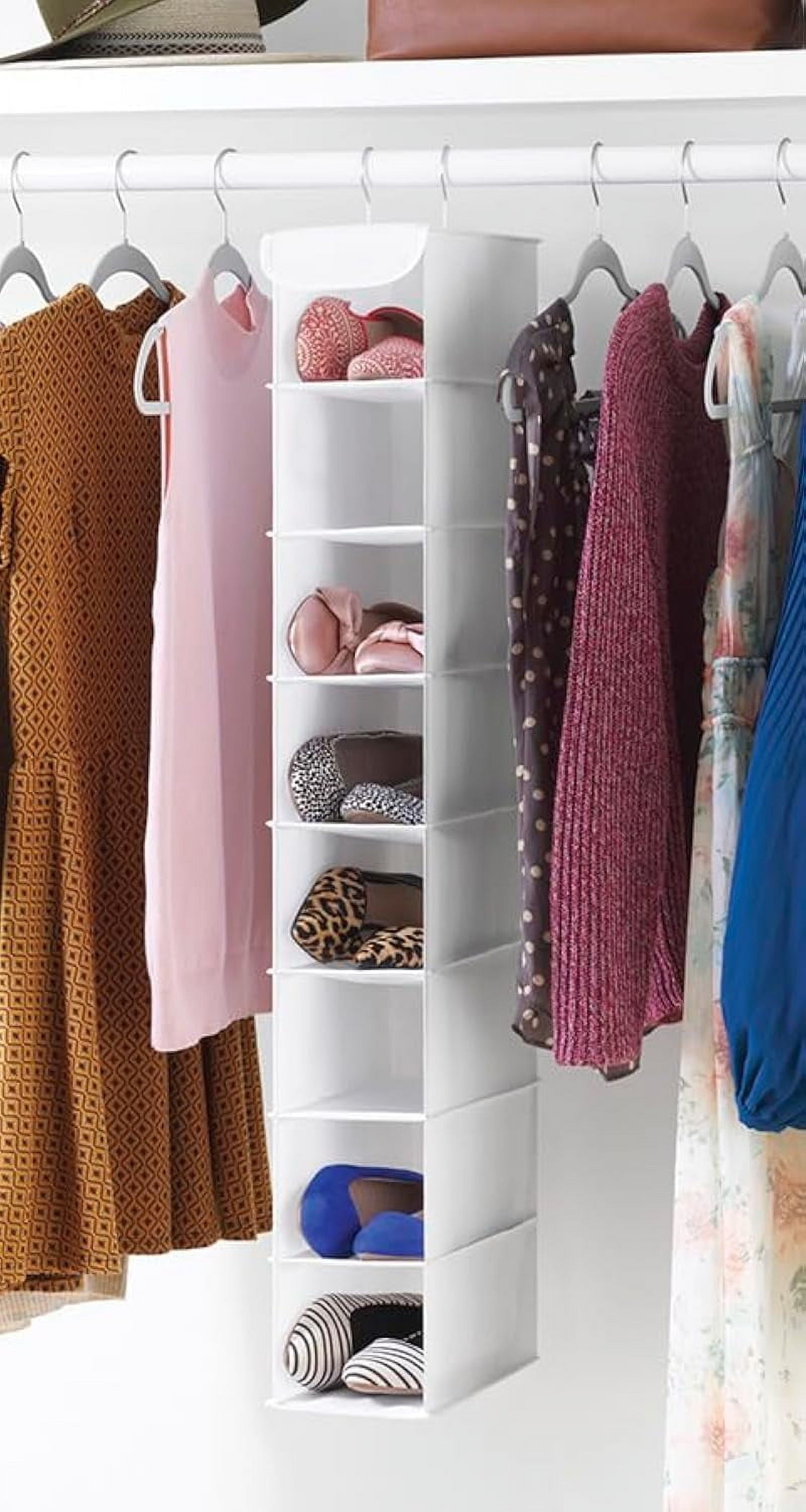 Hanging Shoe Rack - 8 Compartments - Closet Organizers - Walmart.com