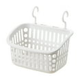 thumbnail image 1 of Hanging Shower Basket Plastic Storage Caddy, Portable Organizer with Hooks for Bathroom, Kitchen and Closet, Hollow Drainage Tote for Toiletry, Shampoo and Soap,White(M), 1 of 1